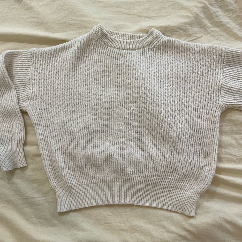 Oversized Cream Ribbed Sweater